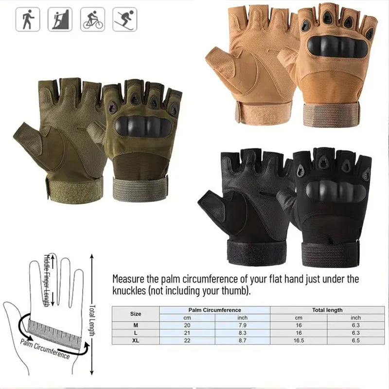 Tactical Fingerless Gloves for Men - Temo