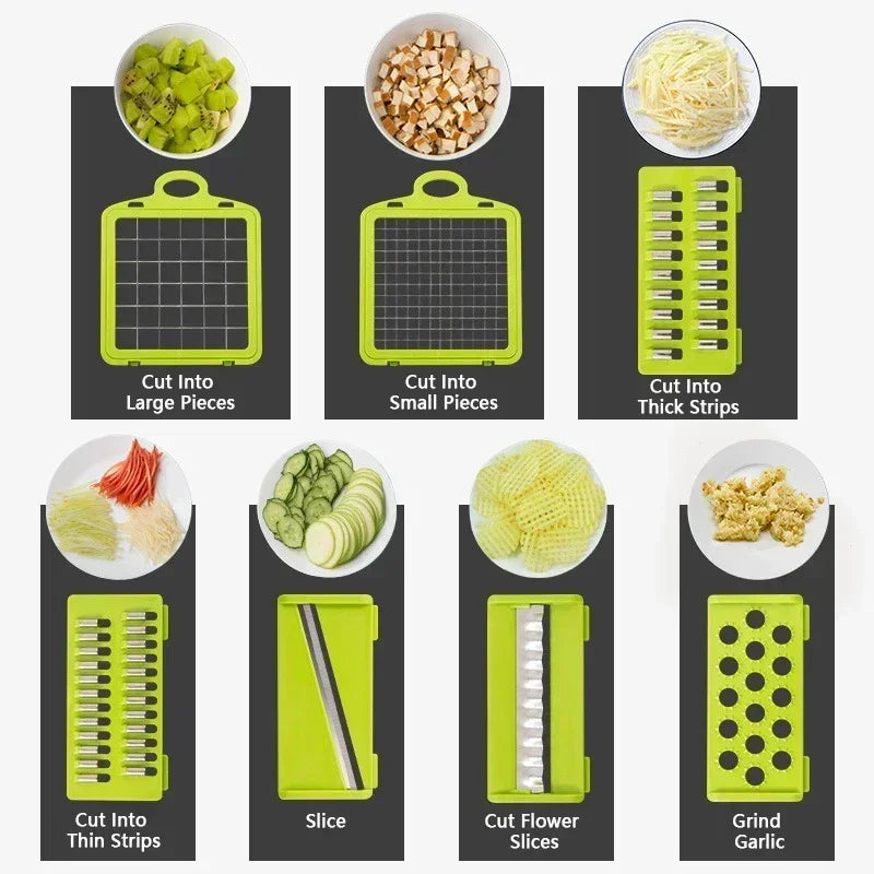 16 in 1 Multifunctional Vegetable Chopper Handle Food - Temo