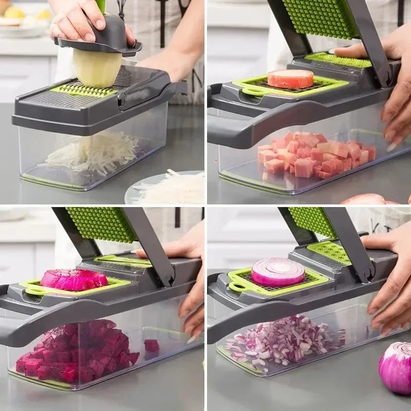 16 in 1 Multifunctional Vegetable Chopper Handle Food - Temo