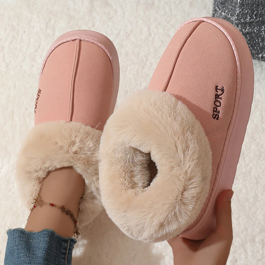 2025 Pink Faux Fur Winter Boots for Women – Non-Slip Plush Snow Boots - Temo