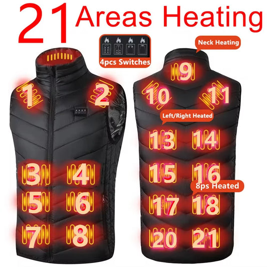 21/9 Heated Vest for Men & Women – USB Electric Winter Body Warmer Jacket - Temo