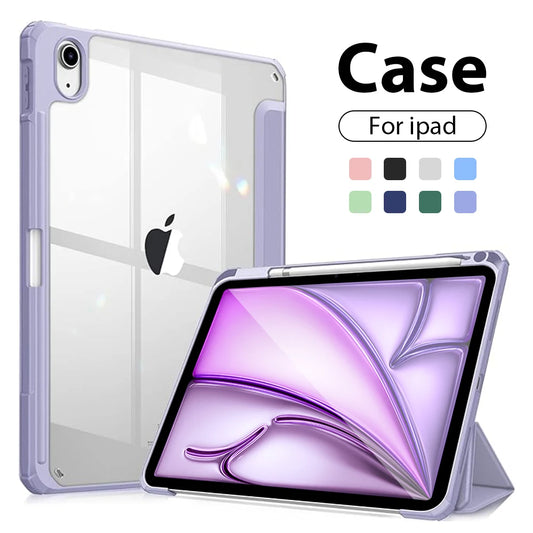 For iPad Case 10th 10.9 Generation Pro 11 12.9 13 2024 Funda For iPad Air 5 4 3 7th 8th 9th 10.2 Mini 6 10.5 Cover Pencil Holder - Temo