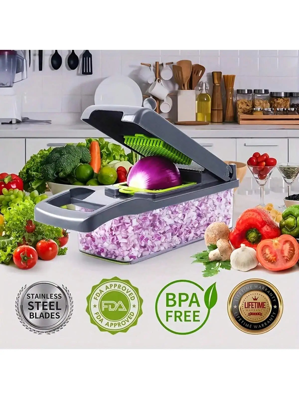 Vegetable Chopper, Multifunctional Fruit Slicer - Temo