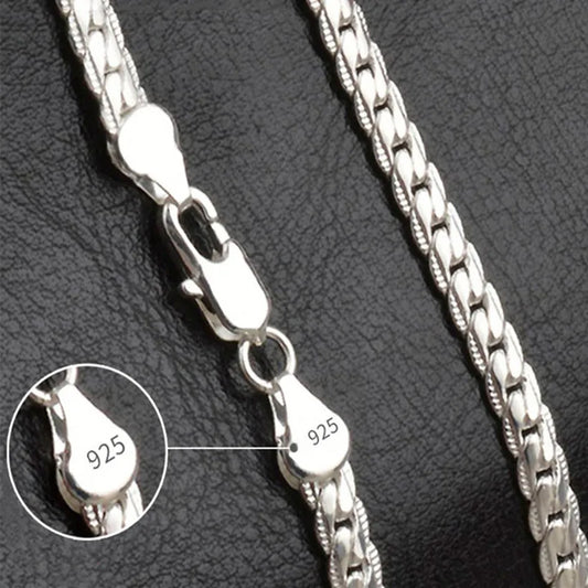 20-60cm 925 sterling Silver luxury brand design noble Necklace Chain For Woman Men Fashion Wedding Engagement Jewelry - Temo